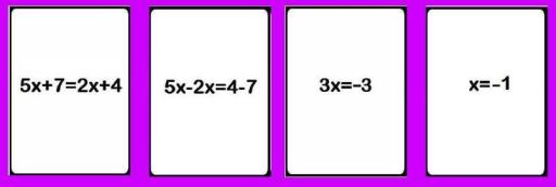 Los cuatro pasos para resolver una ecuación de primer grado sencilla