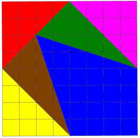 Puzzle de los triangulos con seis piezas